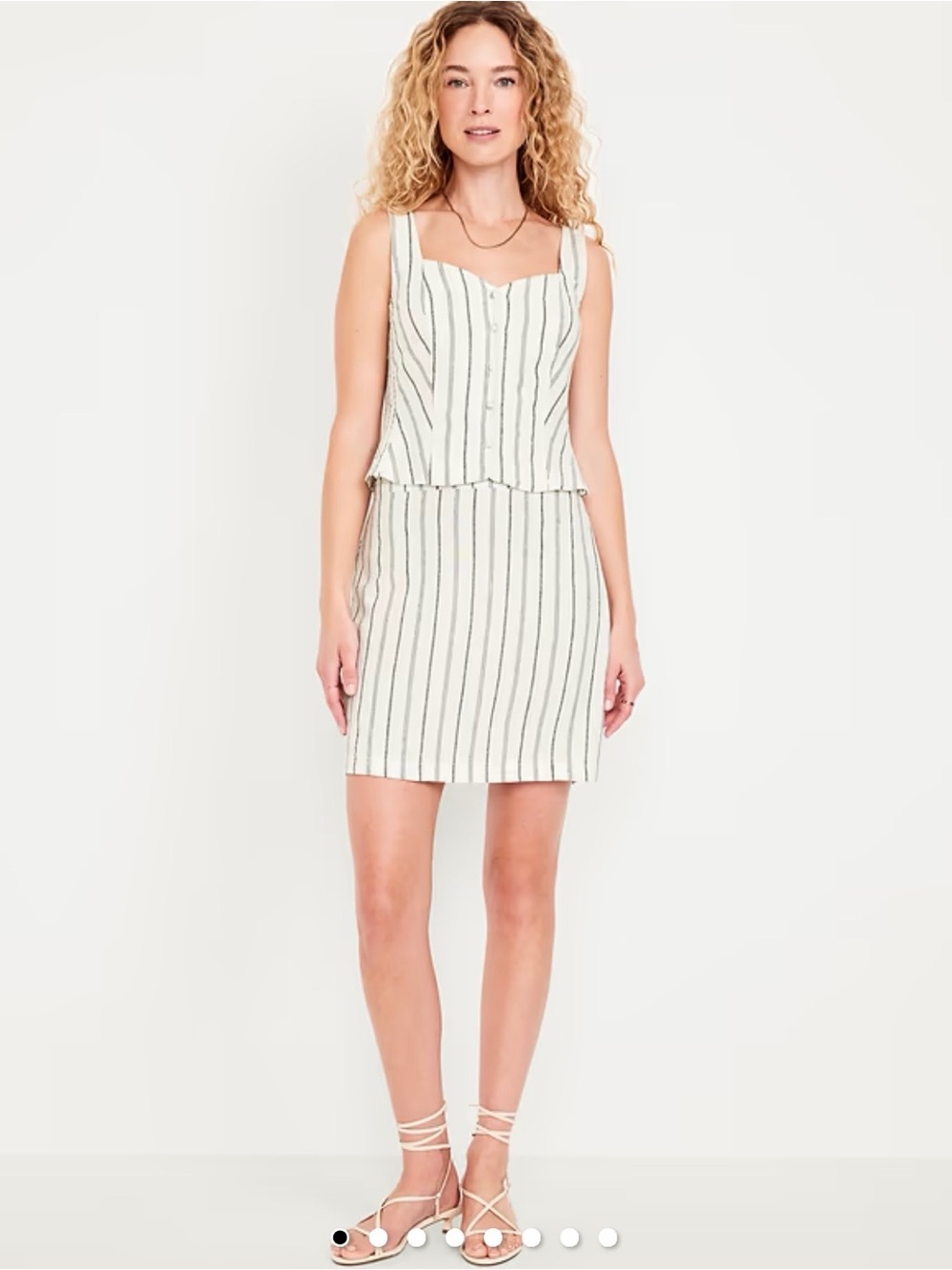 Old Navy White and Black Striped Skirt